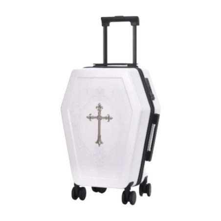 Valise Tête de Mort Gothique "Cercueil Sacré" Couleur Blanc