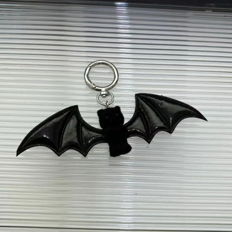 Porte-clés Goth Cute "Doudou de l'Âme Brisée" (Série "Duos de Sang") Couleur noir