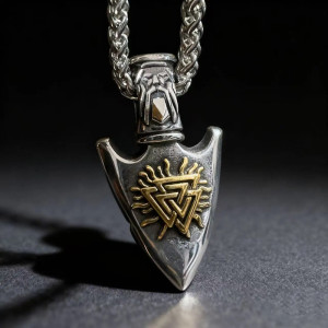 Collier Viking Valknut du Guerrier Couleur or