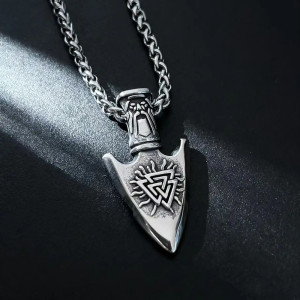 Collier Viking Valknut du Guerrier Couleur Argent
