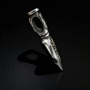 Vue Laterale Collier Viking Valknut du Guerrier - 2 modèles au choix !