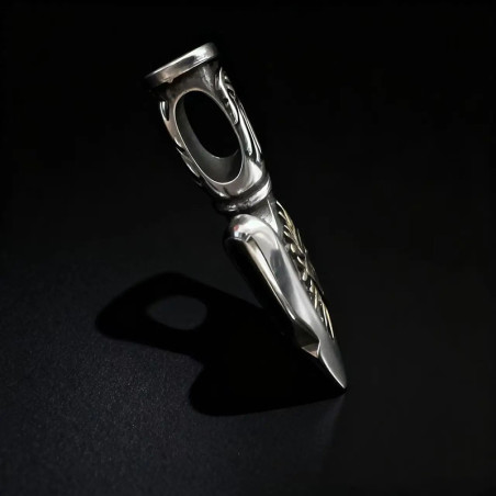 Vue Laterale Collier Viking Valknut du Guerrier - 2 modèles au choix !