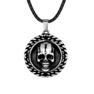 Collier Tête de Mort "Médaillon Œil Occulte" Modele 2