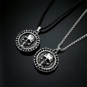 Collier Tête de Mort "Médaillon Œil Occulte"