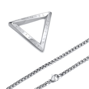 Collier Viking Triangle Runique Couleur Argent