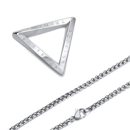 Collier Viking Triangle Runique Couleur Argent