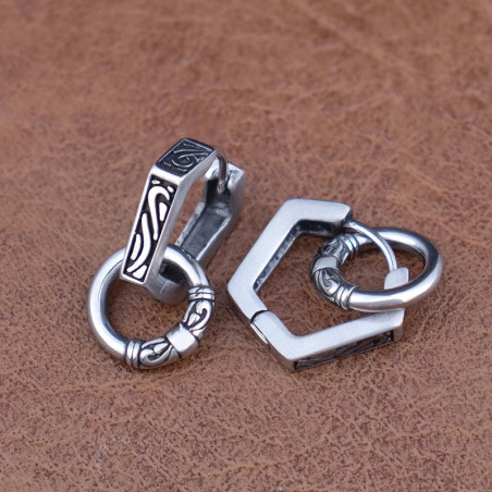 Avant Boucles d’Oreilles Viking "Anneaux du Destin Nordique"