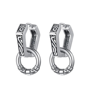Vue generale Boucles d’Oreilles Viking "Anneaux du Destin Nordique"