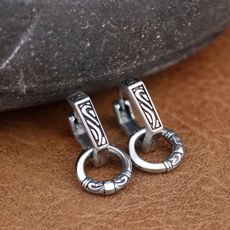 Magnifiques Boucles d’Oreilles Viking Anneaux du Destin Nordique