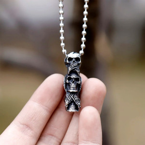 Collier Tête de Mort "Triptyque des Trois Vérités"