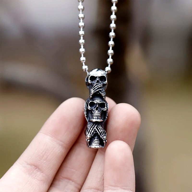 Collier Tête de Mort "Triptyque des Trois Vérités"
