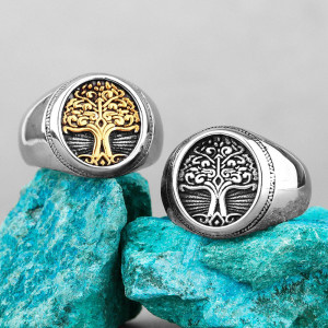 Avant Bague Viking 'Frêne des Neuf Mondes' - 2 couleurs au choix !