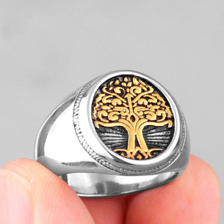 Bague Viking 'Frêne des Neuf Mondes' Couleur Or