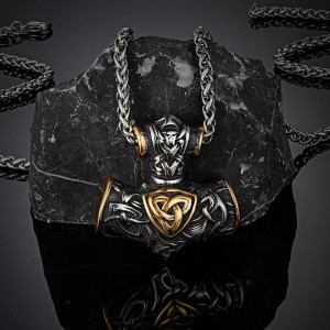 Collier Viking Marteau de Thor Valknut Entrelacé Modele 3