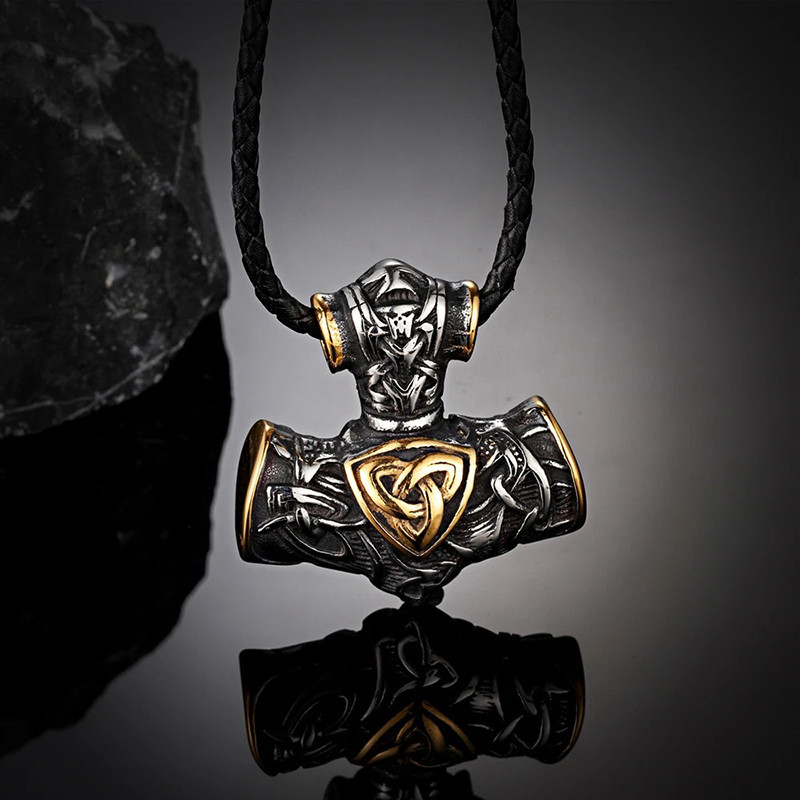 Collier Viking Marteau de Thor Valknut Entrelacé Modele 1