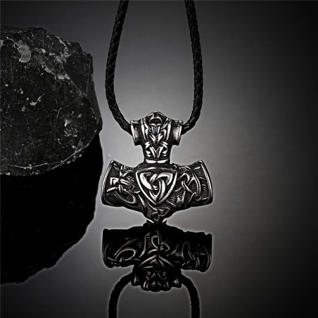 Collier Viking Marteau de Thor Valknut Entrelacé Modele 2