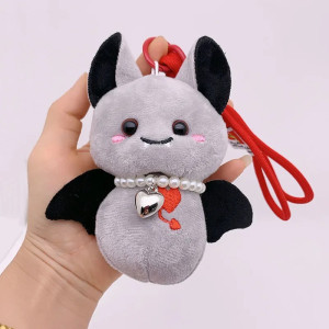 Porte-clés Peluche Collection "Goth-Buddies" Couleur Gris