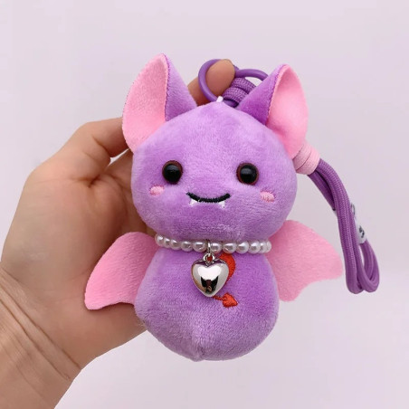Porte-clés Peluche Collection "Goth-Buddies" Couleur Violet