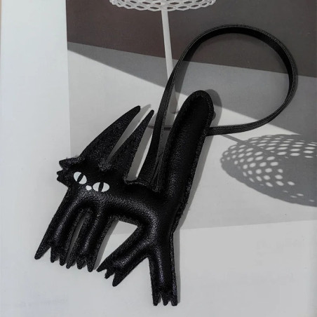 Porte-Clé Gothique - Chat Démon Étiré