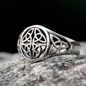 Vue Laterale Bague Viking "Nœud des Destins Ancestraux"