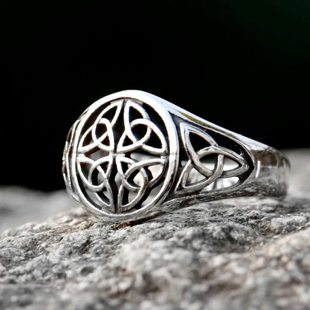 Vue Laterale Bague Viking "Nœud des Destins Ancestraux"