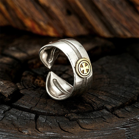 Bague Croix de Fer - Anneau Ouvert du Chevalier Hospitalier