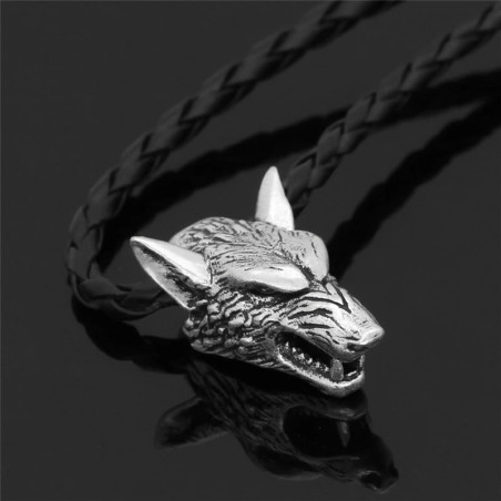 Collier Viking Loup Fenrir Couleur Argent