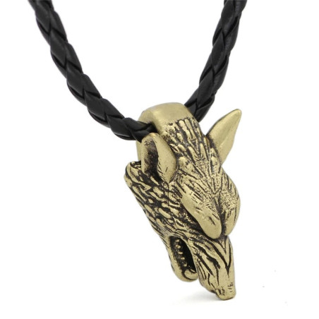 Vue Generale Collier Viking Loup Fenrir Couleur or