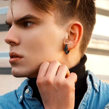 Vue Portee Boucles d’Oreilles Viking  "Dragon du Ragnarök" - 2 couleurs au choix !