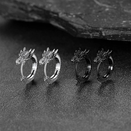 Boucles d’Oreilles Viking  "Dragon du Ragnarök" - 2 couleurs au choix !
