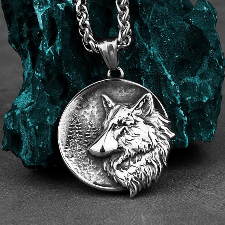 Avant Collier Viking Loup Yggdrasil
