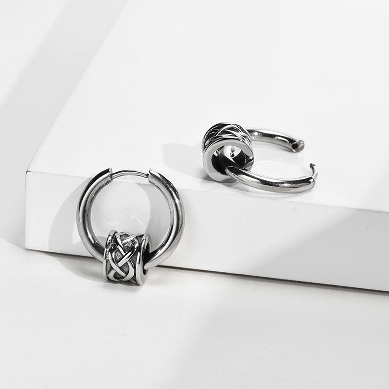 Boucles d’Oreilles Viking - Cercle d’Entrelacs du Destin