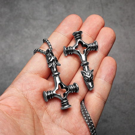 Avant Pendentif Croix Anti-Christ "Crucifix de la Chute"