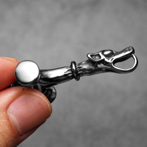 Vue Laterale Pendentif Croix Anti-Christ "Crucifix de la Chute"