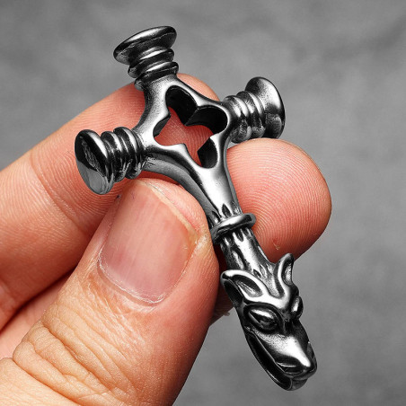 Pendentif Croix Anti-Christ "Crucifix de la Chute"