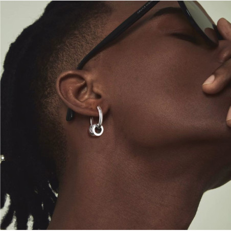 Vue Portée Boucles d’Oreilles Viking - Cercle d’Entrelacs du Destin