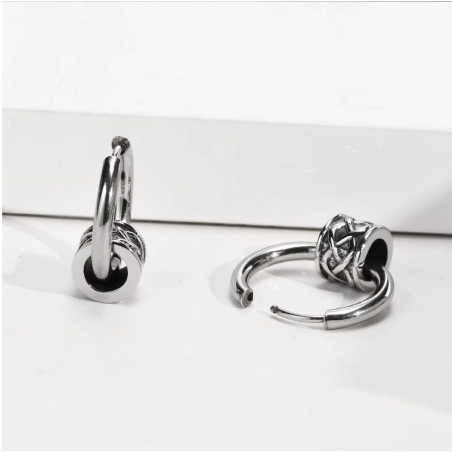 Détails des Boucles d’Oreilles Viking - Cercle d’Entrelacs du Destin
