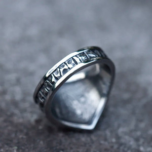 Vue Arrierre Bague Viking « Valknut du Serment Nordique »