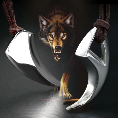 Collier Viking Loup - Croc du Prédateur Nordique
