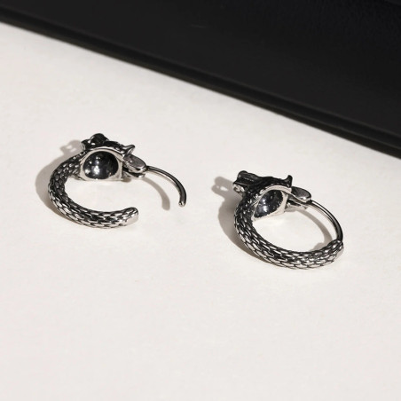 Vue Arrierre Boucles d’Oreilles Viking Loup "Crocs du Fenrir"