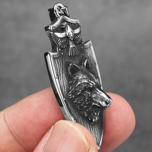 Collier Viking Loup - Bouclier du Loup de Guerre