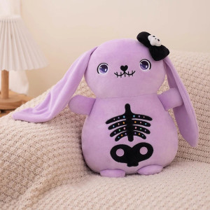 Peluche Tête de Mort "Lapin Skeleton Creepy-Cute" Couleur Violet