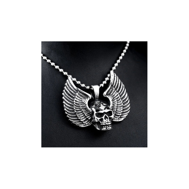 Collier Tête de Mort Ailes du Démon