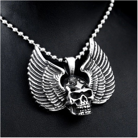 Collier Tête de Mort Ailes du Démon