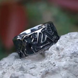 Bague Viking "Morsure du Dragon du Valknut"