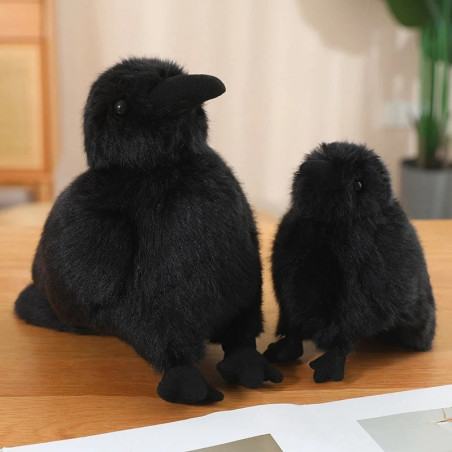 Peluche Goth "Grand Corbeau des Ténèbres" - 2 tailels au choix !