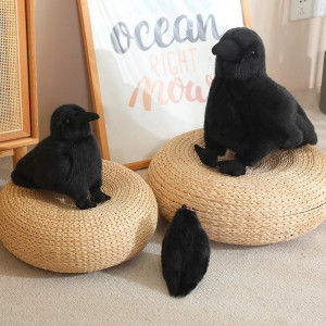 Vue de Face Peluche Goth "Grand Corbeau des Ténèbres" - 2 tailels au choix !