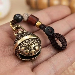 Porte-clé Cloche Tibétaine Dragon « Écho des Âmes Oubliées »