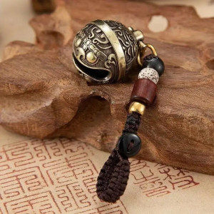 détails du Porte-clé Cloche Tibétaine Dragon « Écho des Âmes Oubliées »