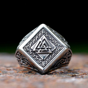 Avant Bague Viking - Serment du Valknut